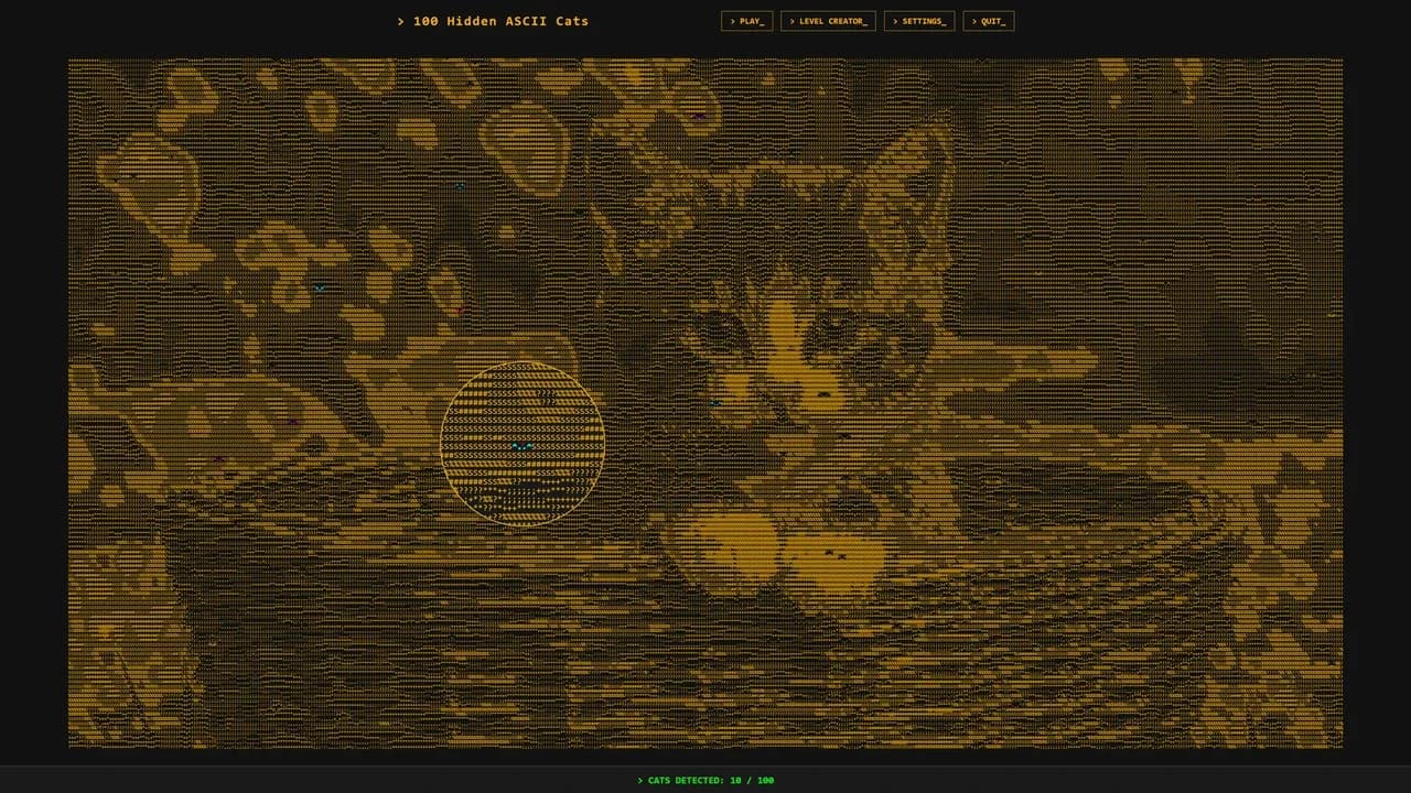 100 Hidden ASCII Cats