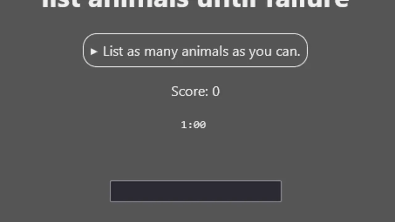 List Animals Until Failure
